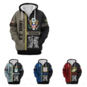Premium US Veterans Zip Hoodie BPHN100911, Gifts For US Veterans, Gifts On Father's Day, Veterans Day.