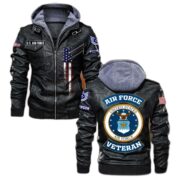 Premium Custom USAF Veteran Leather Jacket VPVC702151, Gifts For Air Force Veteran, Gifts On Father's Day, Veterans Day.