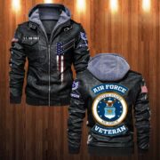 Premium Custom USAF Veteran Leather Jacket VPVC702151, Gifts For Air Force Veteran, Gifts On Father's Day, Veterans Day.
