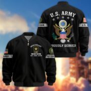 Premium US Veterans Bomber Jacket BPHN190815, Gifts For US Veterans, Gifts On Father's Day, Veterans Day. - Image 2
