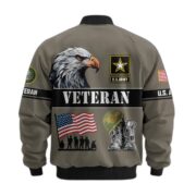 Premium US Veterans Bomber Jacket ATTN290821, Gifts For US Veterans, Gifts On Father's Day, Veterans Day. - Image 3
