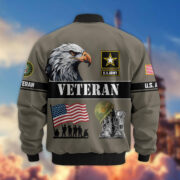 Premium US Veterans Bomber Jacket ATTN290821, Gifts For US Veterans, Gifts On Father's Day, Veterans Day. - Image 3