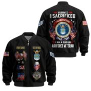 Premium Custom USAF Veteran Bomber Jacket VPVC804404, Gifts For US Air Force Veteran, Gifts On Father's Day, Veterans Day.