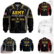 Premium US Veterans Bomber Jacket BPHN030913, Gifts For US Veterans, Gifts On Father's Day, Veterans Day.