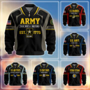 Premium US Veterans Bomber Jacket BPHN030913, Gifts For US Veterans, Gifts On Father's Day, Veterans Day.