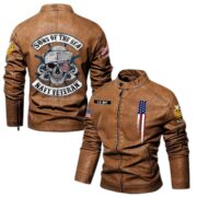 Premium Personalized US Navy Veteran Leather Jacket VPVC702272, Gifts For Navy Veteran, Gifts On Father's Day, Veterans Day.