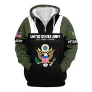 Premium US Veterans Zip Hoodie ATTN030921, Gifts For US Veterans, Gifts On Father's Day, Veterans Day. - Image 5