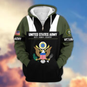 Premium US Veterans Zip Hoodie ATTN030921, Gifts For US Veterans, Gifts On Father's Day, Veterans Day. - Image 5