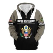 Premium US Veterans Zip Hoodie ATTN030921, Gifts For US Veterans, Gifts On Father's Day, Veterans Day. - Image 2
