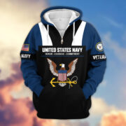 Premium US Veterans Zip Hoodie ATTN030921, Gifts For US Veterans, Gifts On Father's Day, Veterans Day. - Image 11