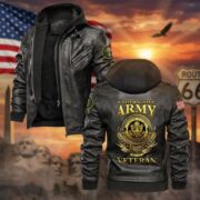 Premium US Veterans Leather Jacket BPHN040915, Gifts For US Veterans, Gifts For US Veterans, Gifts On Father's Day, Veterans Day - Image 2