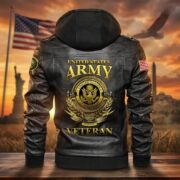 Premium US Veterans Leather Jacket BPHN040915, Gifts For US Veterans, Gifts For US Veterans, Gifts On Father's Day, Veterans Day - Image 3