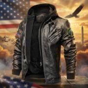 Premium US Veterans Leather Jacket BPHN040915, Gifts For US Veterans, Gifts For US Veterans, Gifts On Father's Day, Veterans Day - Image 4