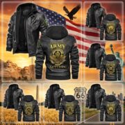 Premium US Veterans Leather Jacket BPHN040915, Gifts For US Veterans, Gifts For US Veterans, Gifts On Father's Day, Veterans Day