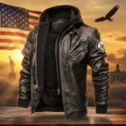 Premium US Veterans Leather Jacket BPHN040915, Gifts For US Veterans, Gifts For US Veterans, Gifts On Father's Day, Veterans Day - Image 10