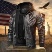 Premium US Veterans Leather Jacket BPHN040915, Gifts For US Veterans, Gifts For US Veterans, Gifts On Father's Day, Veterans Day - Image 25