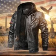 Premium US Veterans Leather Jacket BPHN040915, Gifts For US Veterans, Gifts For US Veterans, Gifts On Father's Day, Veterans Day - Image 28