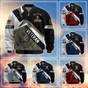 Premium US Veterans Bomber Jacket BPHN030912, Gifts For US Veterans, Gifts On Father's Day, Veterans Day.