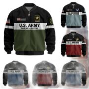 Premium US Veterans Bomber Jacket CPVC180901, Gifts For US Veterans, Gifts On Father's Day, Veterans Day.