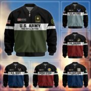 Premium US Veterans Bomber Jacket CPVC180901, Gifts For US Veterans, Gifts On Father's Day, Veterans Day.