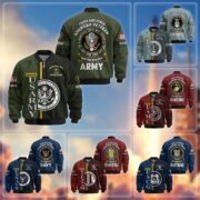 Premium Personalized US Veterans Bomber Jacket BPHN020911, Gifts For US Veterans, Gifts On Father's Day, Veterans Day.