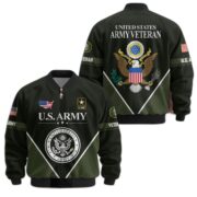 Premium US Veterans Bomber Jacket ATTN090922, Gifts For US Veterans, Gifts On Father's Day, Veterans Day. - Image 5