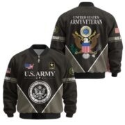 Premium US Veterans Bomber Jacket ATTN090922, Gifts For US Veterans, Gifts On Father's Day, Veterans Day. - Image 2