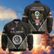 Premium US Veterans Bomber Jacket ATTN090922, Gifts For US Veterans, Gifts On Father's Day, Veterans Day. - Image 2