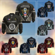 Premium US Veterans Bomber Jacket ATTN090922, Gifts For US Veterans, Gifts On Father's Day, Veterans Day.