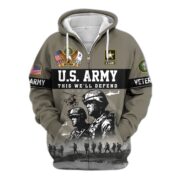 Premium US Veterans Zip Hoodie BPHN170911, Gifts For US Veterans, Gifts On Father's Day, Veterans Day. - Image 2