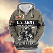 Premium US Veterans Zip Hoodie BPHN170911, Gifts For US Veterans, Gifts On Father's Day, Veterans Day. - Image 2