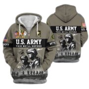 Premium US Veterans Zip Hoodie BPHN170911, Gifts For US Veterans, Gifts On Father's Day, Veterans Day. - Image 4