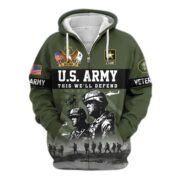 Premium US Veterans Zip Hoodie BPHN170911, Gifts For US Veterans, Gifts On Father's Day, Veterans Day. - Image 5