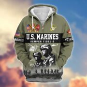 Premium US Veterans Zip Hoodie BPHN170911, Gifts For US Veterans, Gifts On Father's Day, Veterans Day. - Image 20