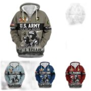 Premium US Veterans Zip Hoodie BPHN170911, Gifts For US Veterans, Gifts On Father's Day, Veterans Day.