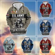 Premium US Veterans Zip Hoodie BPHN170911, Gifts For US Veterans, Gifts On Father's Day, Veterans Day.