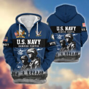 Premium US Veterans Zip Hoodie BPHN170911, Gifts For US Veterans, Gifts On Father's Day, Veterans Day. - Image 13