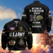 Premium US Veterans Bomber Jacket BPHN220912, Gifts For US Veterans, Gifts On Father's Day, Veterans Day. - Image 2