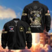Premium US Veterans Bomber Jacket BPHN190812, Gifts For US Veterans, Gifts On Father's Day, Veterans Day. - Image 2