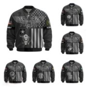Premium US Veterans Bomber Jacket ATTN100921, Gifts For US Veterans, Gifts On Father's Day, Veterans Day.