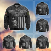 Premium US Veterans Bomber Jacket ATTN100921, Gifts For US Veterans, Gifts On Father's Day, Veterans Day.