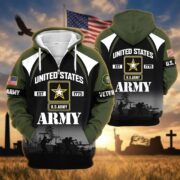 Premium US Veterans Zip Hoodie ATTN270822, Gifts For US Veterans, Gifts On Father's Day, Veterans Day. - Image 5