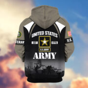 Premium US Veterans Zip Hoodie ATTN270822, Gifts For US Veterans, Gifts On Father's Day, Veterans Day. - Image 4
