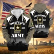 Premium US Veterans Zip Hoodie ATTN270822, Gifts For US Veterans, Gifts On Father's Day, Veterans Day. - Image 2