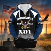 Premium US Veterans Zip Hoodie ATTN270822, Gifts For US Veterans, Gifts On Father's Day, Veterans Day. - Image 12