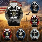 Premium US Veterans Zip Hoodie ATTN270822, Gifts For US Veterans, Gifts On Father's Day, Veterans Day.