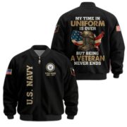 Premium Custom US Navy Veteran Bomber Jacket VPVC805602, Gifts For US Navy Veteran, Gifts On Father's Day, Veterans Day.
