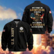Premium Custom US Navy Veteran Bomber Jacket VPVC805602, Gifts For US Navy Veteran, Gifts On Father's Day, Veterans Day.