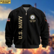 Premium Custom US Navy Veteran Bomber Jacket VPVC805602, Gifts For US Navy Veteran, Gifts On Father's Day, Veterans Day. - Image 2