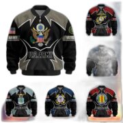 Premium US Veterans Bomber Jacket BPHN270811, Gifts For US Veterans, Gifts On Father's Day, Veterans Day.